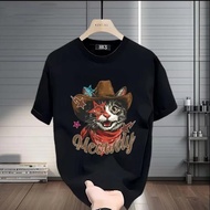 American cartoon gangster handsome gangster printed men's short-sleeved loose t-shirt