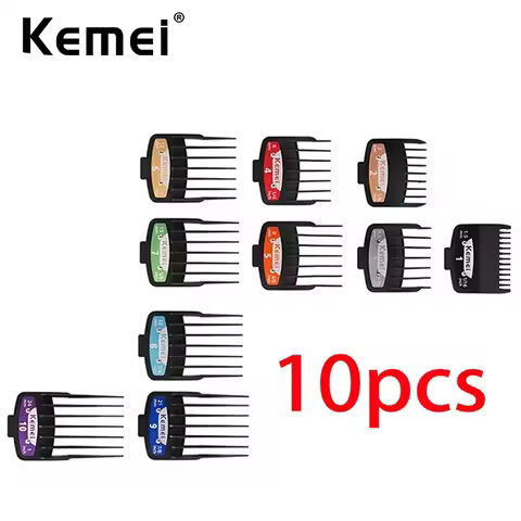 10pcs Barber Hair Clipper Limit Comb Guide Limit Comb Salon Cutting Guide Fits Kemei Wmark VGR Wahl 