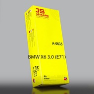 Engine air filter A0635 JS Asakashi for BMW X6 M50d engine 3.0 (E71) 2012, 2013, 2014 part code 13 7