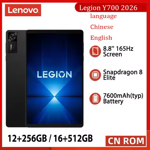 CN Lenovo Legion Y700 Tablet Gen 4 Snapdragon 8 Elite 165Hz LCD Screen 7600mAh Battery Android WiFi