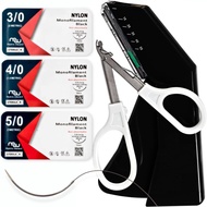 Sutures Thread with Needle Plus Disposable Stapler and Remover Training Tools - First Aid Field Emer