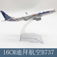 Alloy Airplane Model 737 Dubai Airlines Boeing 737 Online Sales Home Decoration Car Decoration