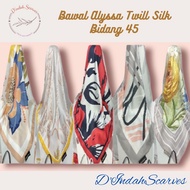 D'INDAHSCARVES Premium Printed Bawal Alyssa Twill Silk, Tudung Bawal printed, ironless, bawal satin 