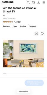 Samsung 43" The Frame 4K Vision AI Smart TV