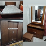 Bed Set Minimalis LP4P Dorong + MR 2 Laci Besar (Tanpa Kasur) 