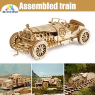 ABH 3D Wooden Puzzle Train Model DIY Wooden Train Toy Mechanical train model kit