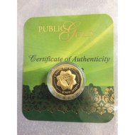 Public Gold PG 1 Dinar 4.25G (Au 999.9) (Collection. investment, gift, mint bar,coin bar, AU 999 纯金 