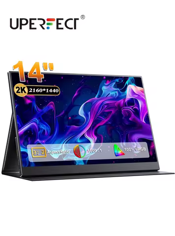 UPERFECT 14 inch 3:2 QHD IPS Portable Monitor 2K 1440P FreeSync Gaming Display with Dual USB C HDMI 