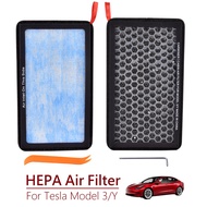 2Pcs For Tesla Model 3 Y Accessories Air-Filter HEPA N98 Activated Carbon Air Replacement Cabin Air-Filters 2017-2021