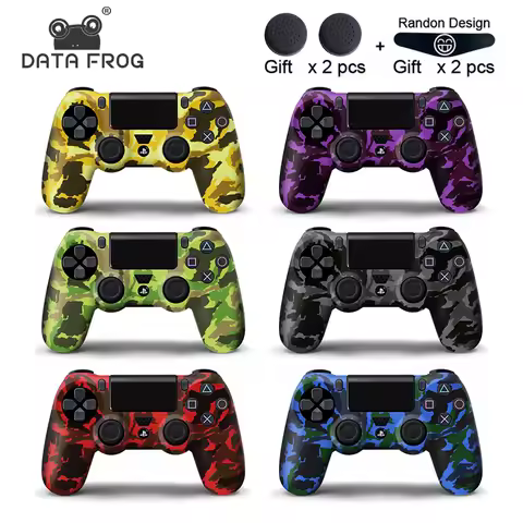 DATA FROG Slim Camouflage Silicone Rubber Gel Skin for Sony Dualshock 4 PS4 Controller Camo Case for