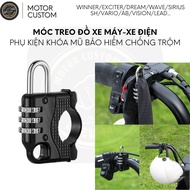 Motorcycle Lock 3-Digit Password Anti-Theft Helmet Lock Accessories