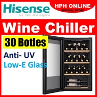 [FREE SHIPPING] Hisense 93L  30 Bottles Wine Anti-UV Tempered Glass Door Wine Chiller Refrigerator F