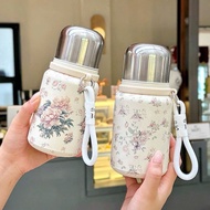 Stainless Steel Hot and Cold Thermos Bottle 400ml, 600ml With Compact Tea Strainer With Lovely Flora