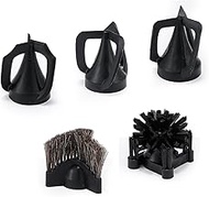 Huanyu Replacement Parts for Portafilter Cleaner, 3 Scrapers & 2 Brush Heads, Compatible with 3L/6L/