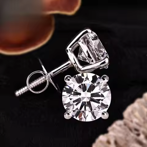 Certified 1/2/3/4/5 Carat Moissanite Stud Earrings for Women Men 925 Sterling Silver Sparkling Diamo