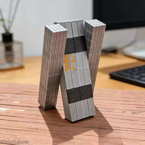 Desk Decor Interstellar Tars Robot 3D Printed Model Metallic Finish Collectible Durable Plastic SciF