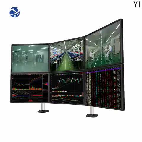 YYHC Aluminum Profile Six Monitor Stand for 32 Inch Screens Monitor Desk Mounts