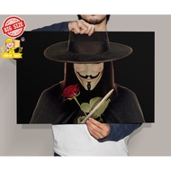 V for Vendetta guy fawkes mask Retro Vintage Poster Kraft Paper Painting Wall Art for home/bar/room/