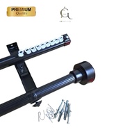 GORDENFIQA full set curtain rod and oval end mini black matte vitrase size 50cm - 400cm