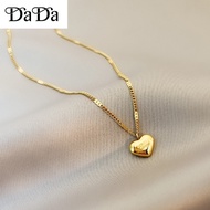 Vòng cổ thép titan vàng thật 18k mặt hình trái tim quả đào nhẹ nhàng sang trọng cho nữ