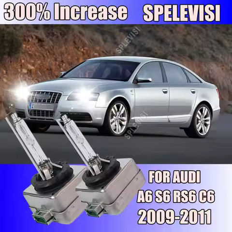 2Pcs Car Headlight Bulb 4500LM HID Auto Lamp 6000K For Audi A6 S6 RS6 C6 2009 2010 2011 Replace 6634
