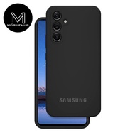 Samsung A34 Liquid Silicone Smooth Matte Back Case (Black)