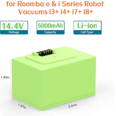 14.4V 5000mAh Li-ion Rechargeable Replacement Battery for IRobot Roomba i8/i8+ i7/i7+ i4/i4+ i3/i3+ 