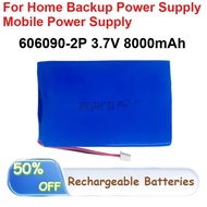 606090-2P 3.7V Polymer Lithium Battery 8000mAh for Mobile Power Supply Home Backup Power Supply Batt