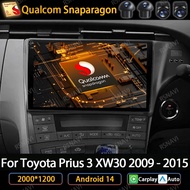 Android 14 For Toyota Prius 3 XW30 2009 - 2015 Car Radio Multimedia Video Player GPS NAVI Carplay Au