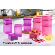 🔥 HOT ITEM/FAST SELLING 🔥 Tupperware So Fresh Square Combo - 650ml/1.0L/1.4L/1.8L (Pink or Lychee)