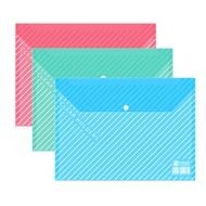 3pcs A4 Button Plastic Folder / 3pcs A4 Folder / Button Envelope