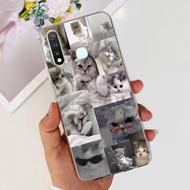 เคส Vivo Y19 1915 Coque น่ารักฟรอสต์ฟรอสต์ฟรอสต์ฟลาวเวอร์ปลอกโทรศัพท์ TPU แบบน่มซิลิโคนสำหรับ VIVO Y