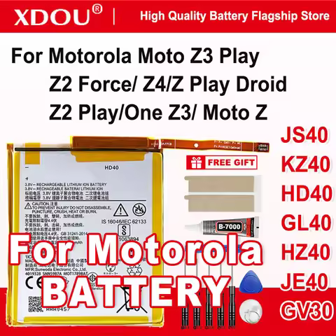 Battery JS40 KZ40 HD40 GL40 HZ40 JE40 GV30 For Motorola Moto Z Z3 Play Z4 Z2 Force Z Play Droid Z2 P