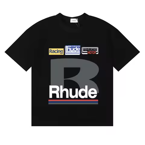 Rhude T-shirt High Quality Letter Print Short Sleeve Summer Men Women Casual Top Tee