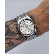 【37mm Silver Gold Seiko 5 SNX DayDate 】 Custom Seiko Mod Automatic Watch | Customize Jam Tangan Auto
