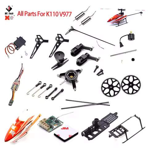 Wltoys XK K110 RC Helicopter Accessories Blade Gear Metal Conversion Tail Motor Rotor Head Canopy ES