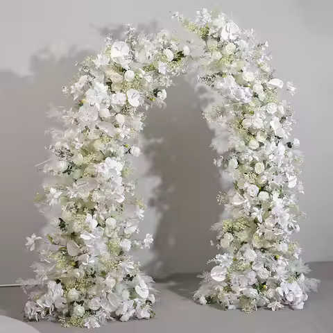 2M White Butterfly Orchid Horn Stand Floral Arrangement Wedding Decoration Arch Event Background Dec