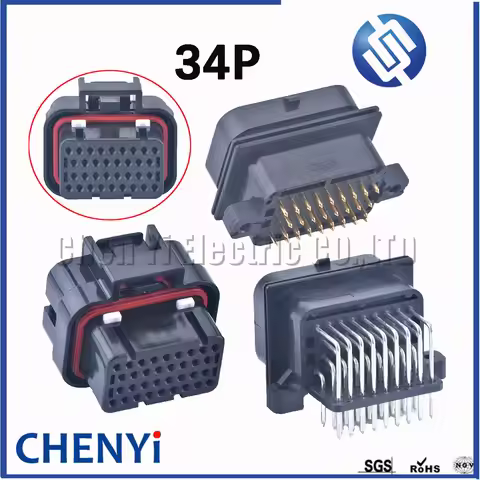 34 Pin 3-1437290-9 1.0mm Series ECU Auto Connector Electrical PCB Computer ECU Connector 64327288-2 