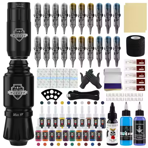 Tattoo Set Mini Rocket Tattoo Short Pen All in One Machine Tattoo Fog Tattoo Pen All in One Needle S