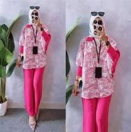 COD Bella Set Bhn Crinkle Mix Brukat / Setcel Wanita / Baju Muslim Wanita / OOTD Hijab / Slebgram