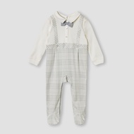 Babyshop Giggles Panelled Collared Closed Feet Sleepsuit With Long Sleeves