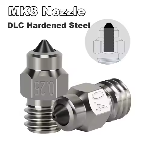 New MY Hardened Steel MK8 Nozzle For Creality CR6 SE Bimetal Nozzles DLC Hard Steel 3D Printer Nozzl