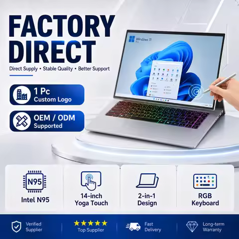 Wholesale Office 14 Inch Touchscreen Windows 11 N95 32GB RAM Touch Screen Portable 2 in 1 Tablet Lap