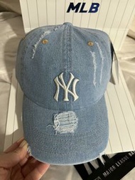 MLB 牛仔做舊破洞棒球帽