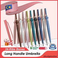 24 Ribs Long Handle Big Umbrella Anti-UV Sun Rainstorm Protector Large Surface Parasol / Payung Besa