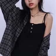 Codibook|Korea EEZEE Retro Loose Checked Shirt Chiffon Women's Clothing