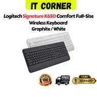 Logitech Signature K650 Comfort Full-Size Wireless Keyboard with Wrist Rest, BLE Bluetooth or Logi B