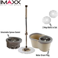 IMAXX Top Quality Spin Mop with 2 Mop Refill SM-02 Pro Max with Saving Energy Cover