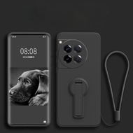 Kickstand Liquid Silicone Phone Case For Oneplus 12 12R Luxury Soft Shockproof Back Phone Cover with
