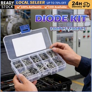 100Pcs Diode Electronic Kit 1N4001 1N4002 1N4003 1N4004 1N4005 1N4006 1N4007 1N5817 1N5818 1N5819 Re